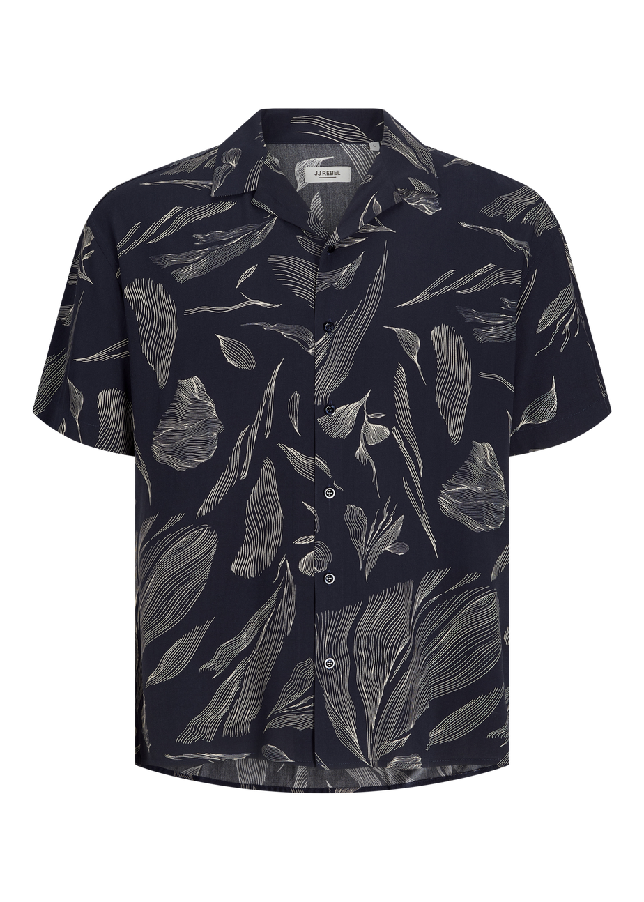 JJ Rebel Navy Printed Resort Shirt