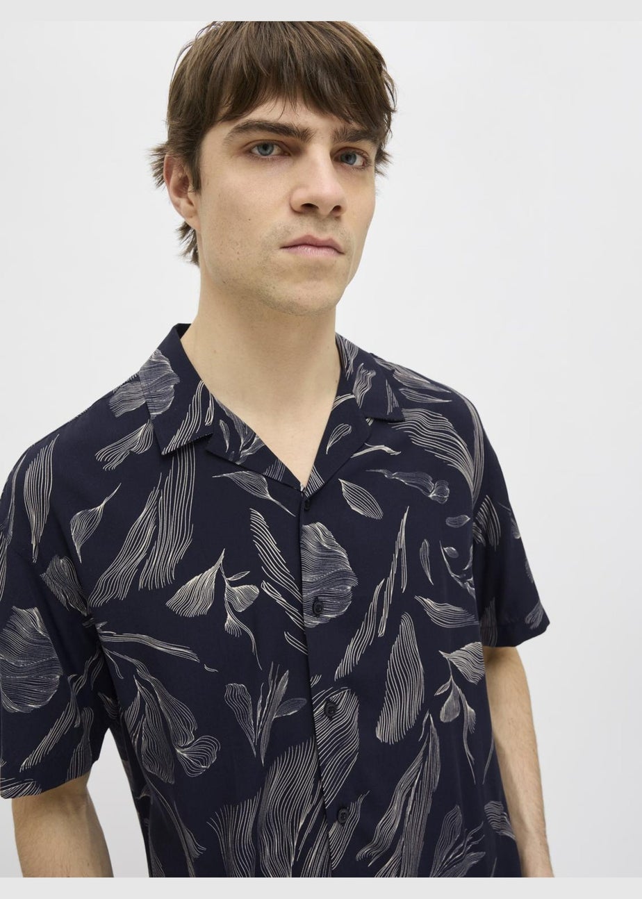 JJ Rebel Navy Printed Resort Shirt