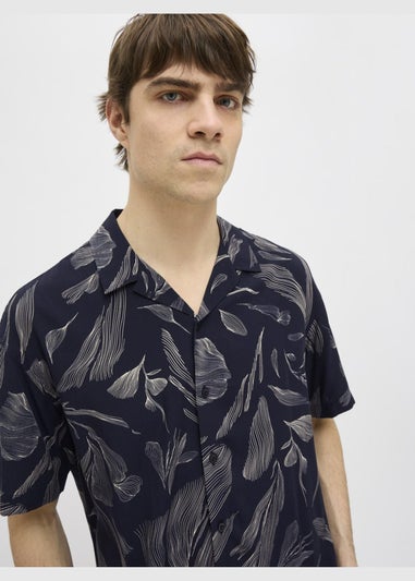 JJ Rebel Navy Printed Resort Shirt