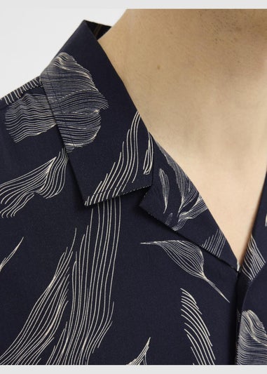 JJ Rebel Navy Printed Resort Shirt