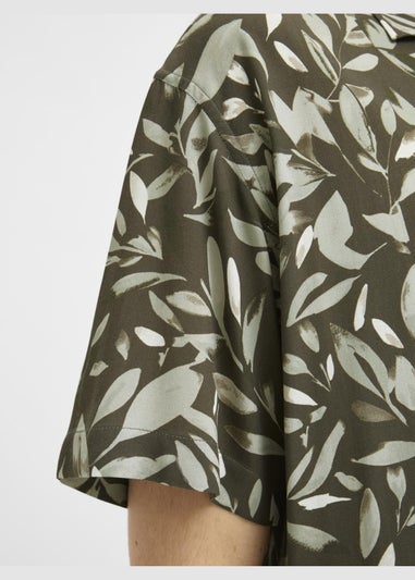JJ Rebel Brown Leaf Print Shirt