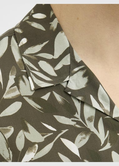 JJ Rebel Brown Leaf Print Shirt