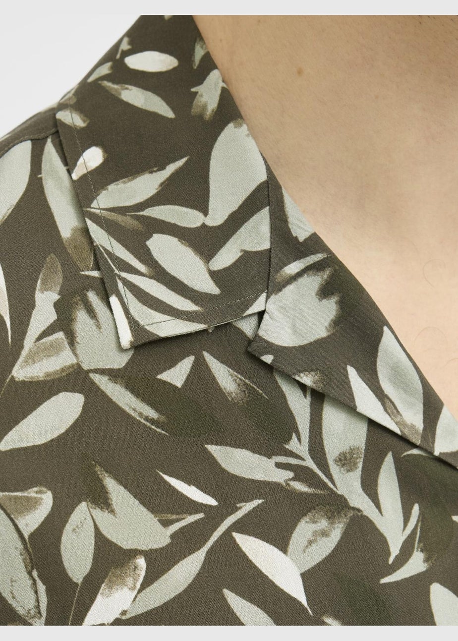 JJ Rebel Brown Leaf Print Shirt