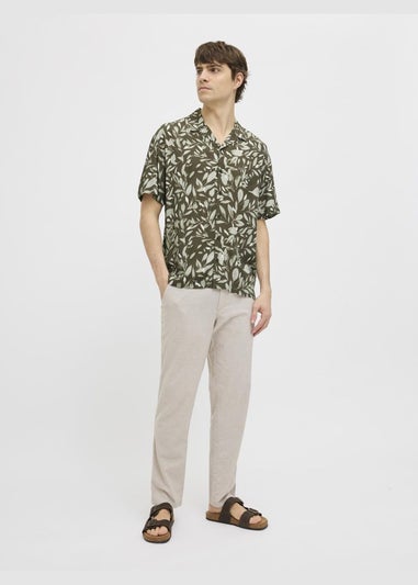 JJ Rebel Brown Leaf Print Shirt