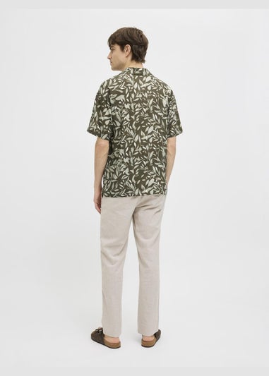 JJ Rebel Brown Leaf Print Shirt