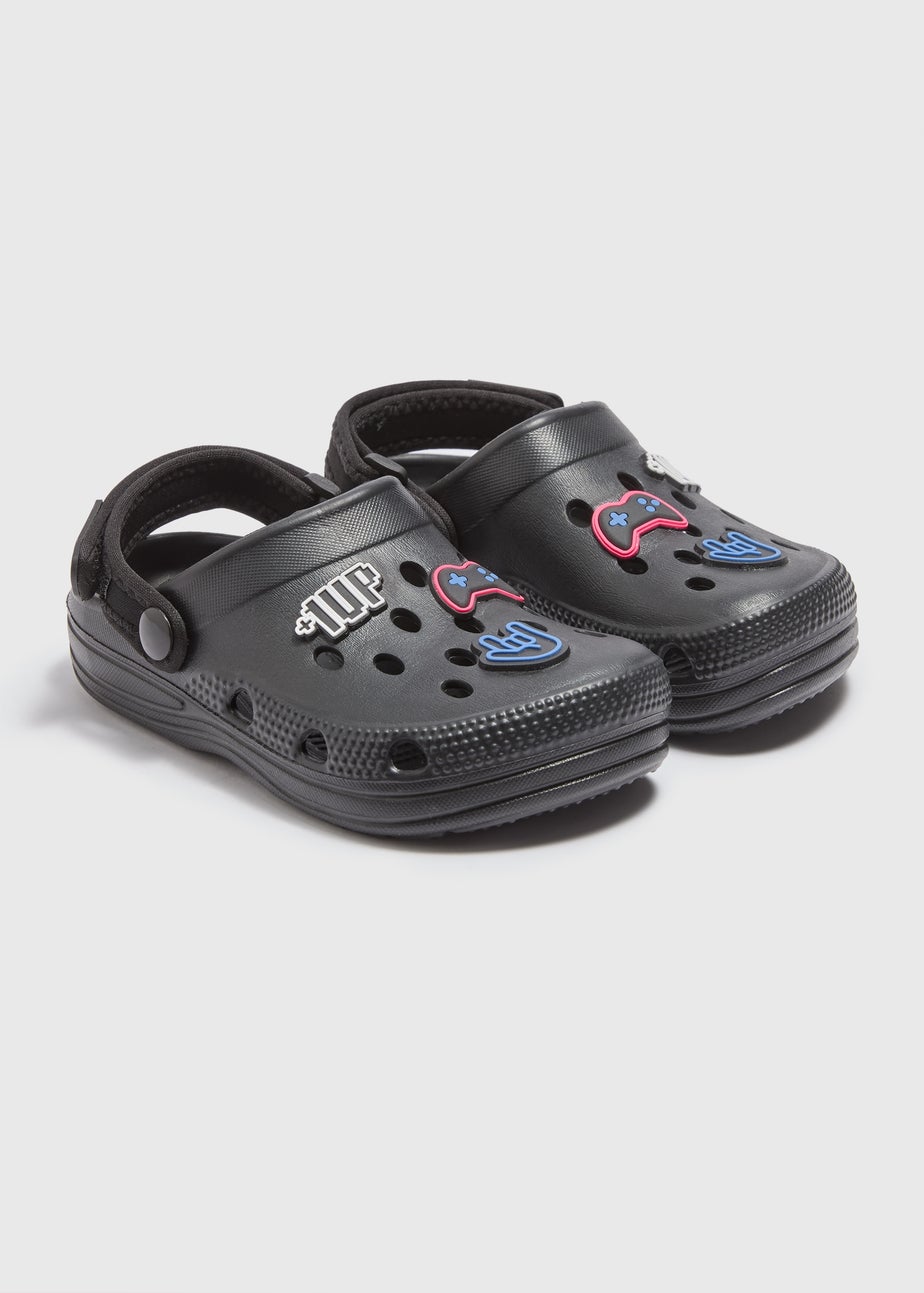 Boys Black Gamer Clogs (Younger 8/9 - Older 5/6)