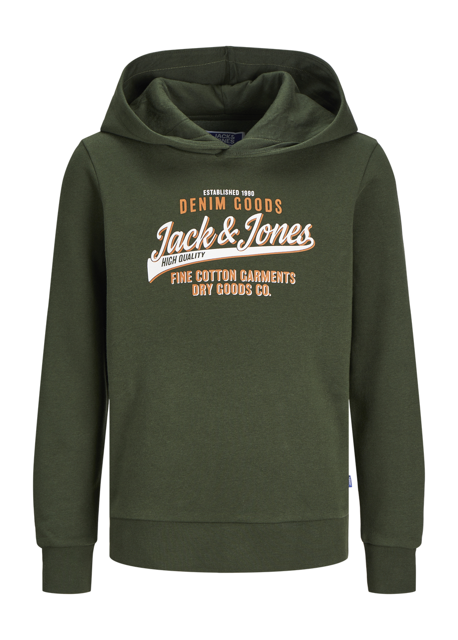 Jack & Jones Kids Khaki Printed Hoodie (8-16yrs)