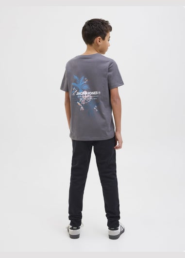 Jack & Jones Black Slogan Jogging Bottoms (8-16yrs)