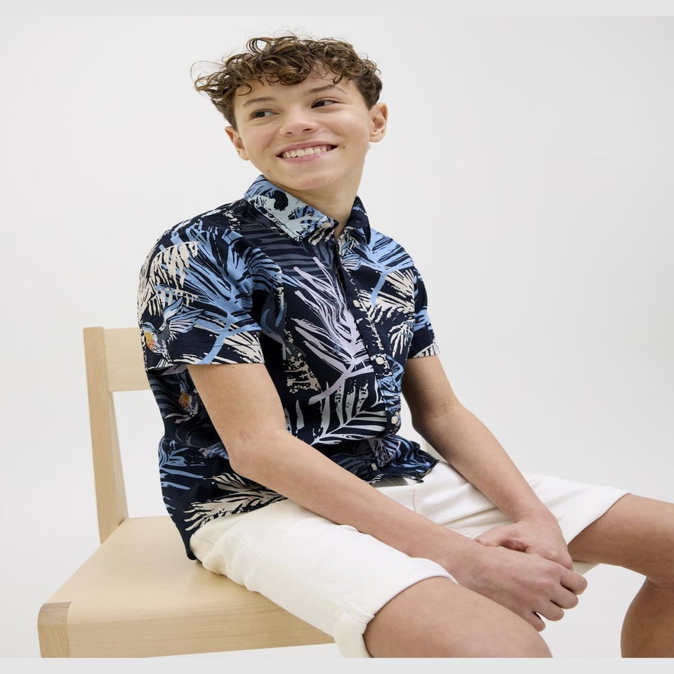 Jack & Jones Kids Navy Hawaii Shirt (8-16yrs)
