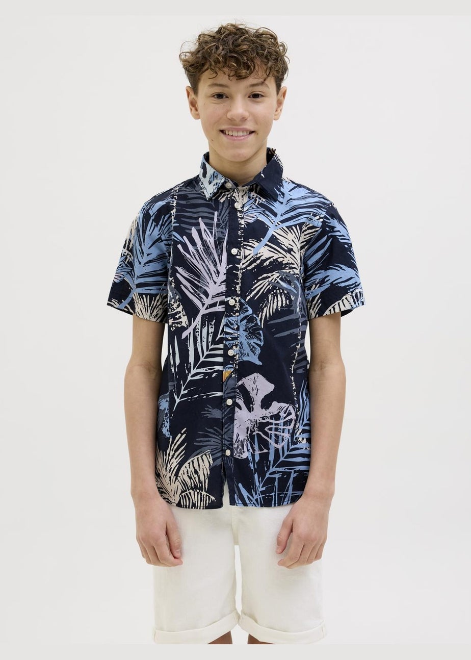 Jack & Jones Kids Navy Hawaii Shirt (8-16yrs)