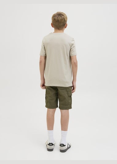 Jack & Jones Kids Beige Hawaii T-Shirt (8-16yrs)