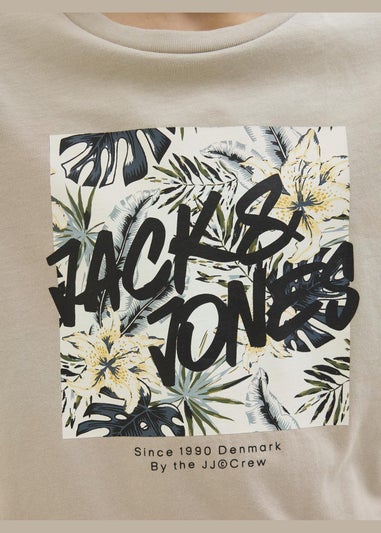 Jack & Jones Kids Beige Hawaii T-Shirt (8-16yrs)