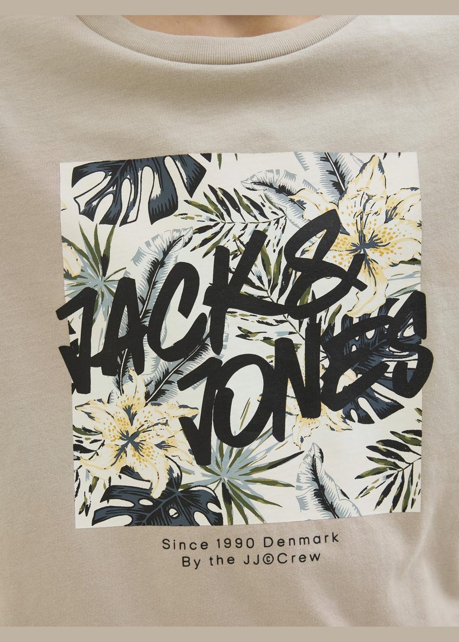 Jack & Jones Kids Beige Hawaii T-Shirt (8-16yrs)