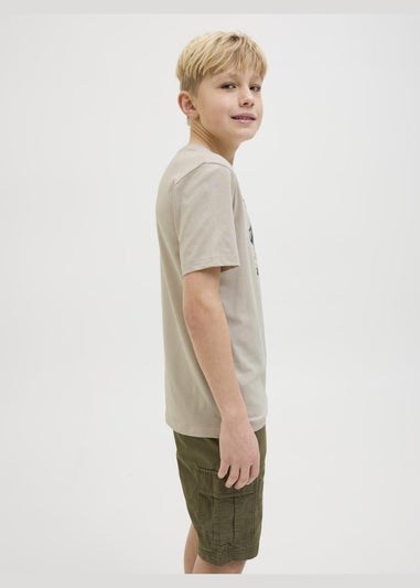 Jack & Jones Kids Beige Hawaii T-Shirt (8-16yrs)