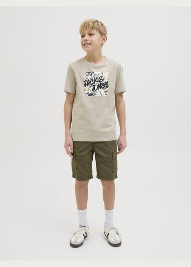 Jack & Jones Kids Beige Hawaii T-Shirt (8-16yrs)
