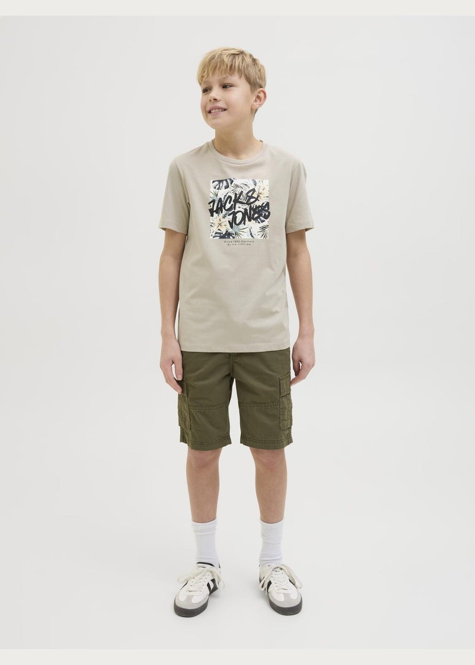 Jack & Jones Kids Beige Hawaii T-Shirt (8-16yrs)