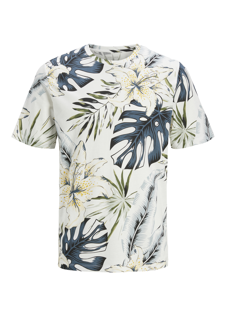 JJ Rebel Cream Hawaii Print T-Shirt