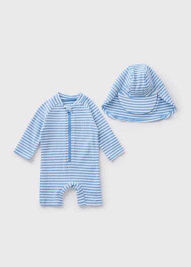 Baby Blue Stripe Surf Suit (Newborn-23mths)