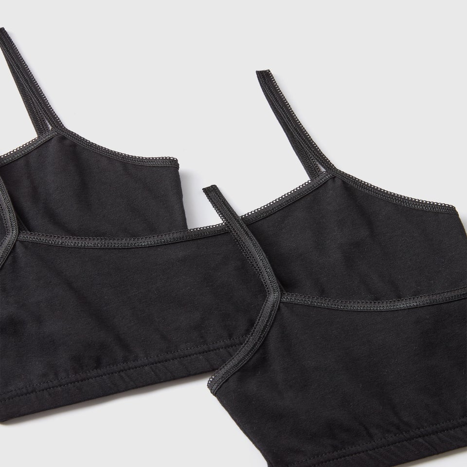 5 Pack Girls Black Core Crop Tops (Younger 6-Older 12yrs)