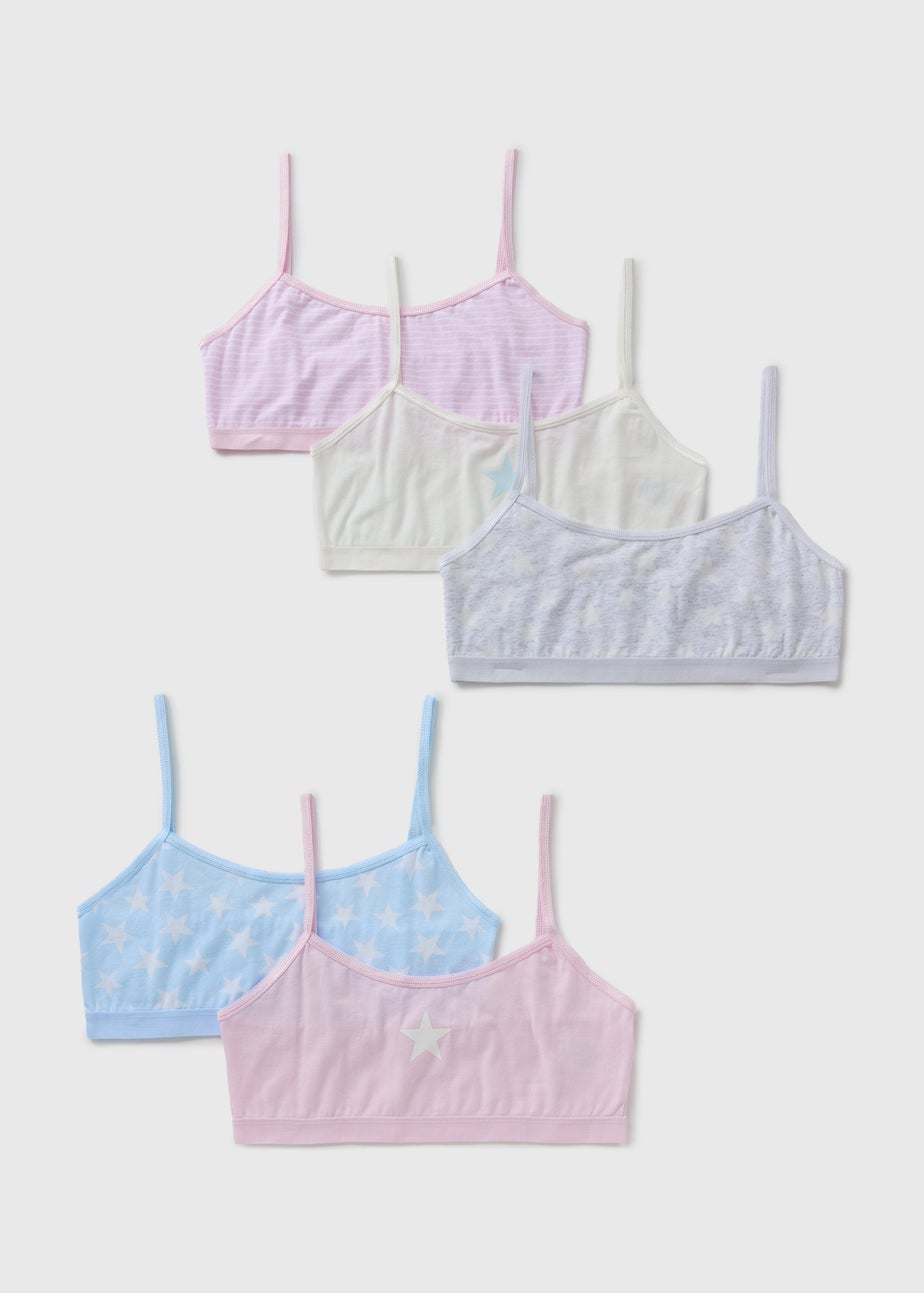 5 Pack Girls Multicolour Star Crop Top (6-13yrs)