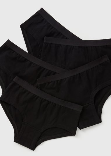5 Pack Black Hipster Briefs (6-13yrs)