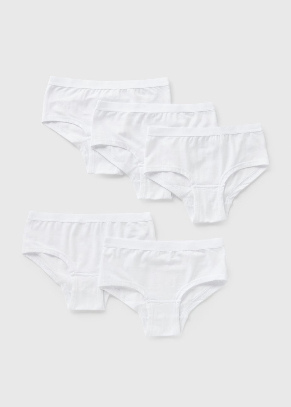 Girls 5 Pack White Knickers (6-13yrs)