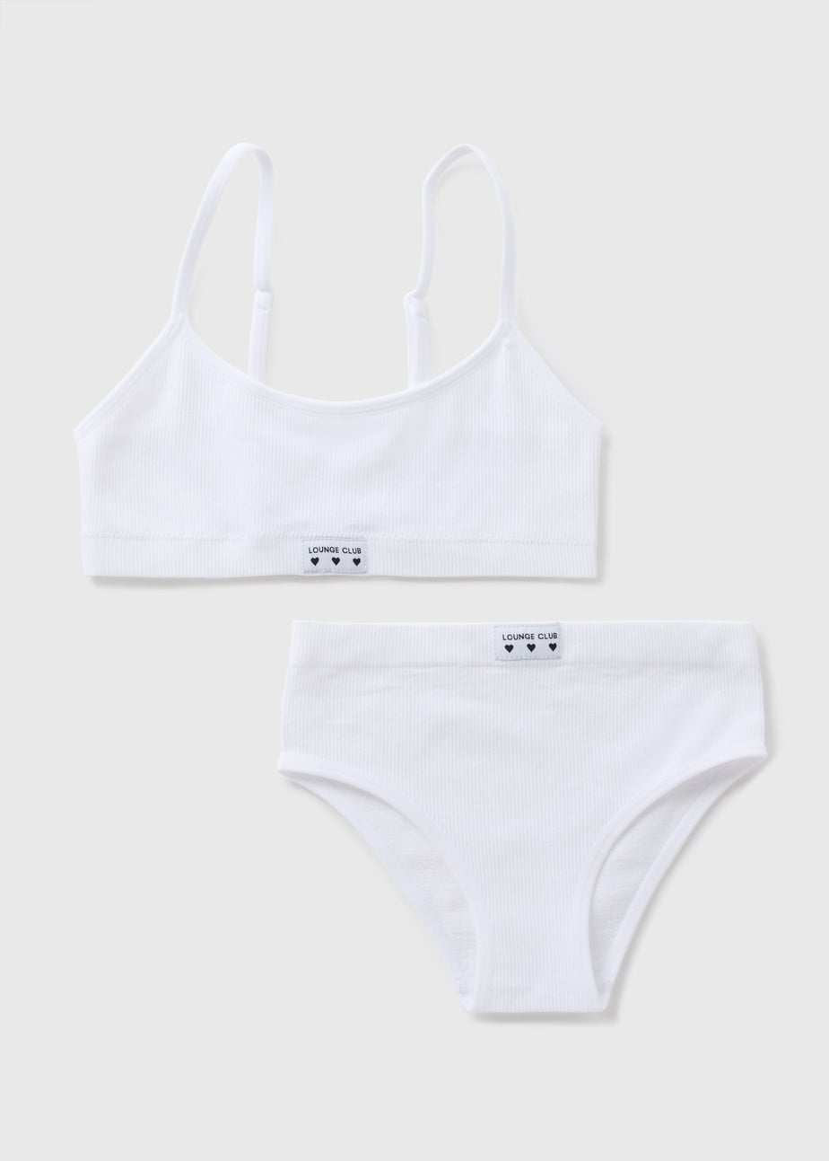 Girls White Seamless Top & Knickers Set (6-13yrs)