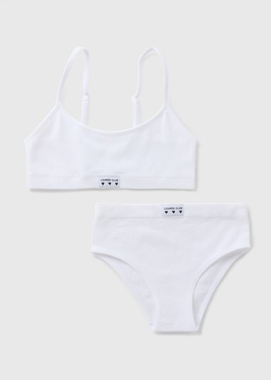 Girls White Seamless Top & Knickers Set (6-13yrs)