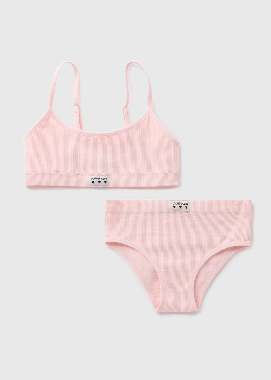 Girls Pink Seamless Top & Knickers Set (6-13yrs)