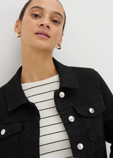 Black Stretch Denim Jacket