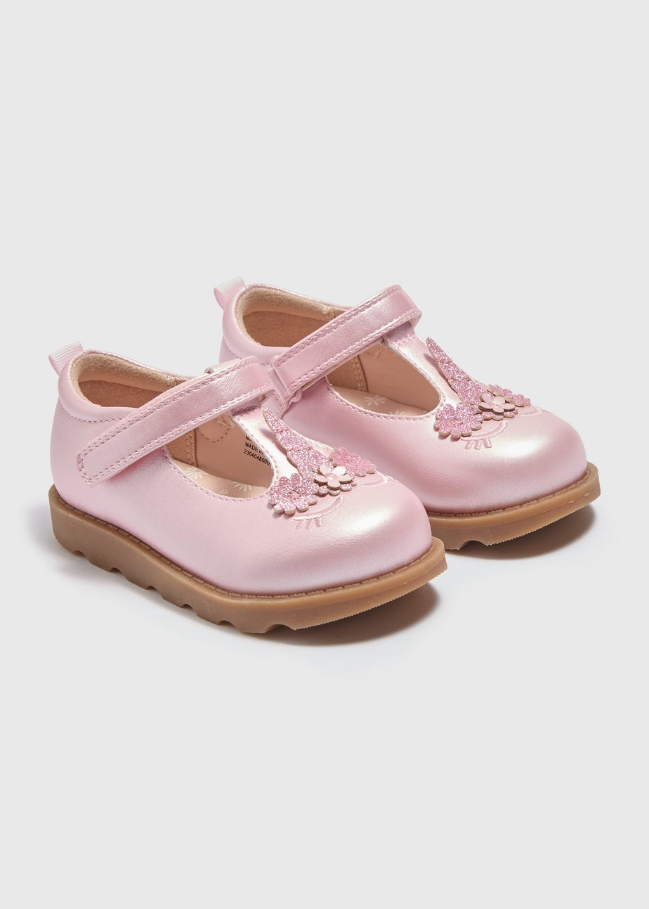 Girls Pink Unicorn T-Bar Shoes (Younger 4-12)