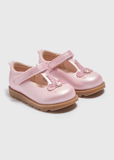 Girls Pink Unicorn T-Bar Shoes (Younger 4-12)