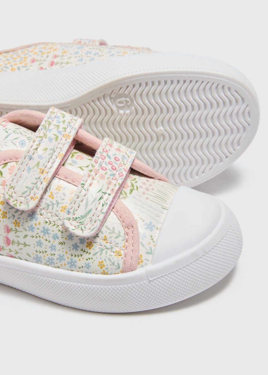 Girls Multicolour Floral Double Strap Trainers (Younger 4-12)