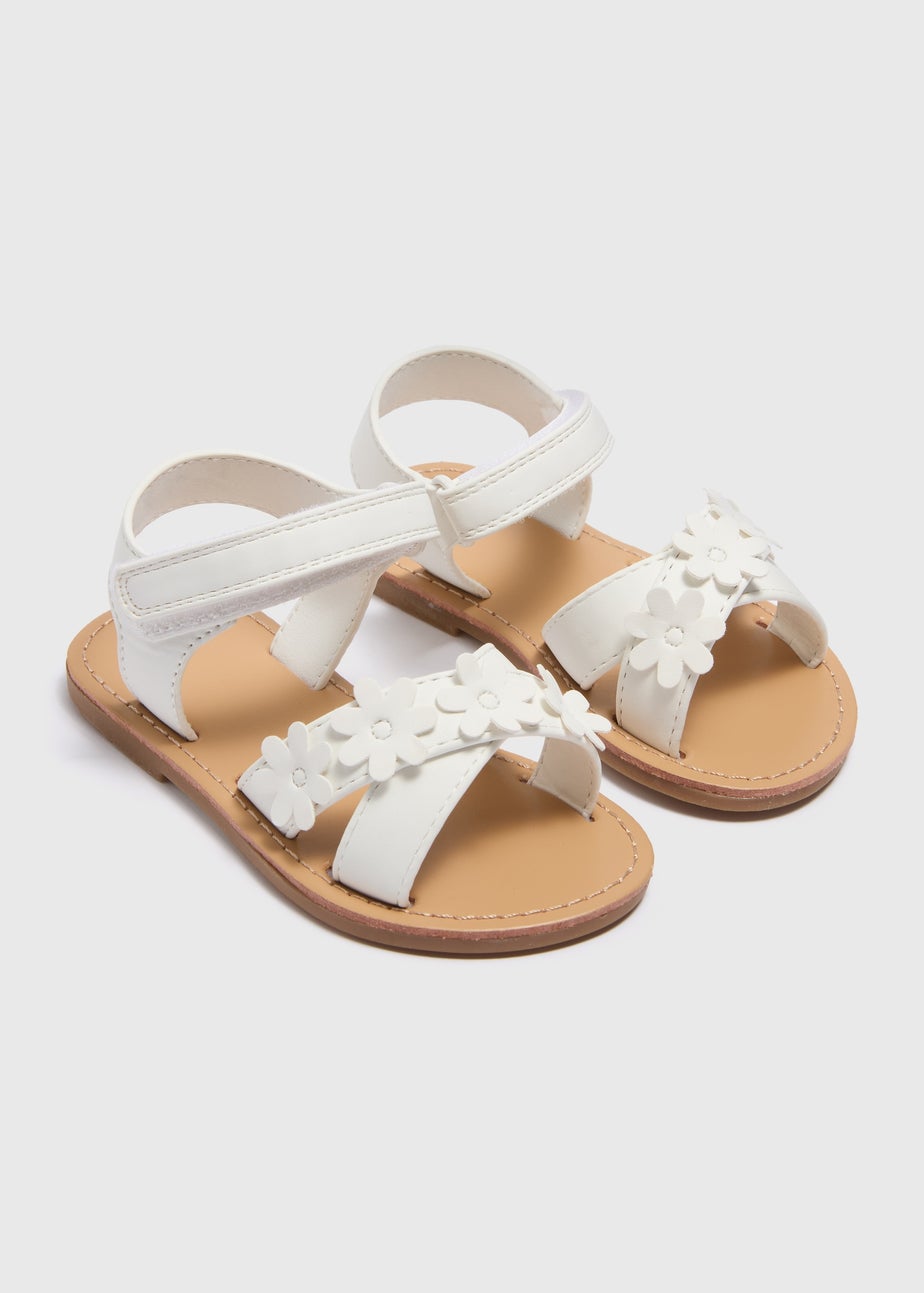 Girls White Floral Sandals (Younger 4-9)