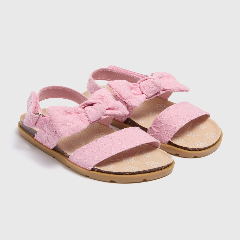 Girls Pink Bow Sandals (Younger 4-12)