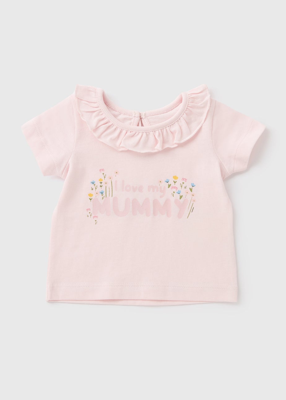 Baby Pink Mummy Floral T-Shirt (Newborn-23mths)