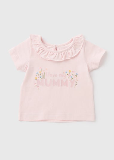 Baby Pink Mummy Floral T-Shirt (Newborn-23mths)