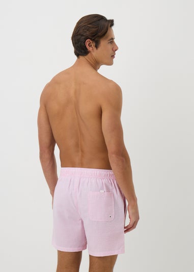 Pink Stripe Seersucker Swim Shorts