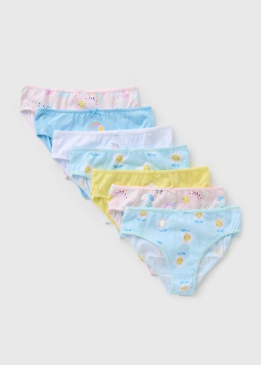7 Pack Multicolour Girls Unicorn Flower Knickers (1-11yrs)