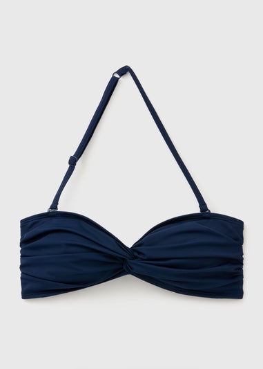 Navy Twist Bikini Top