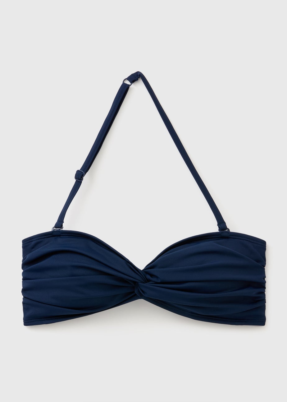 Navy Twist Bikini Top