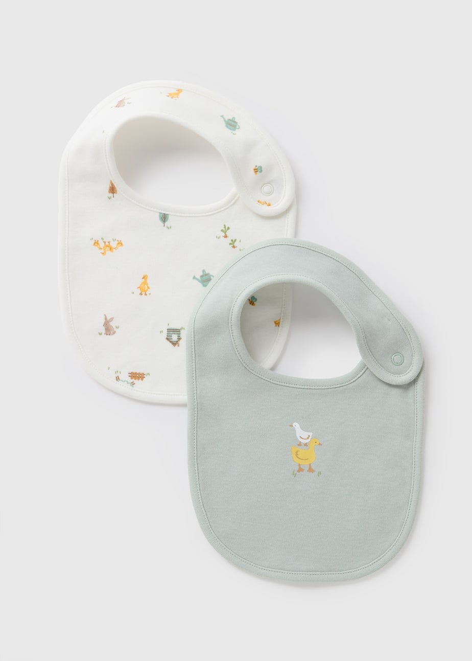 2 Pack Baby Sage Duck Bibs