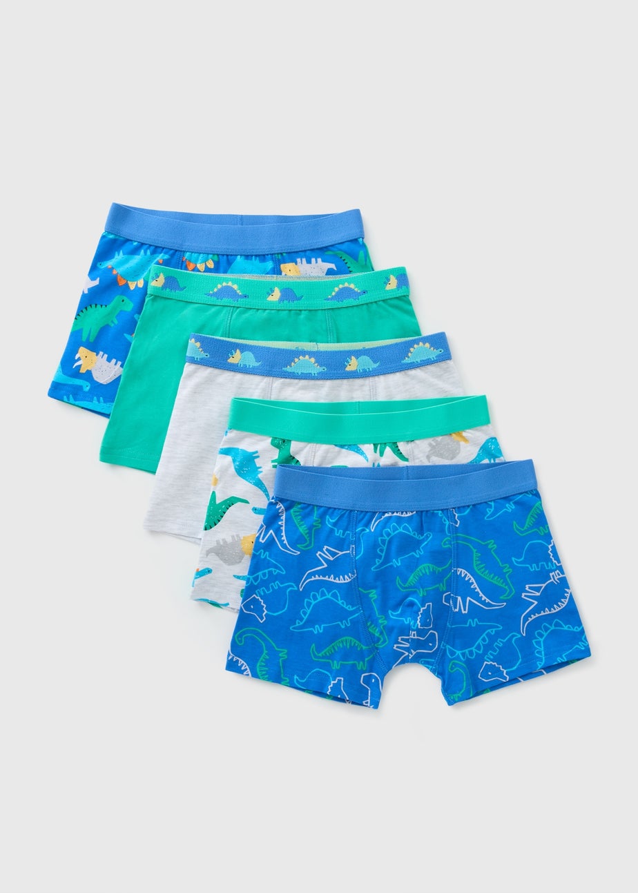 5 Pack Blue Dino Trunks (1-13yrs)