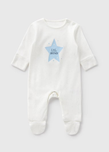 Baby Cream Little Brother Sleepsuit (Newborn-18mths)