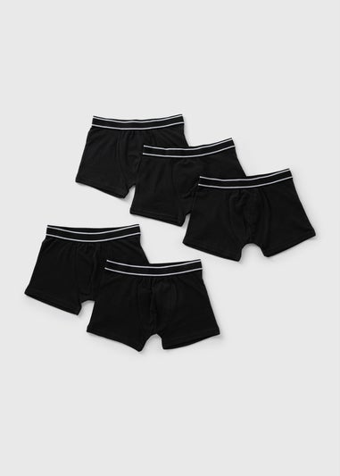 Boys 5 Pack Black Trunks (2-16yrs)