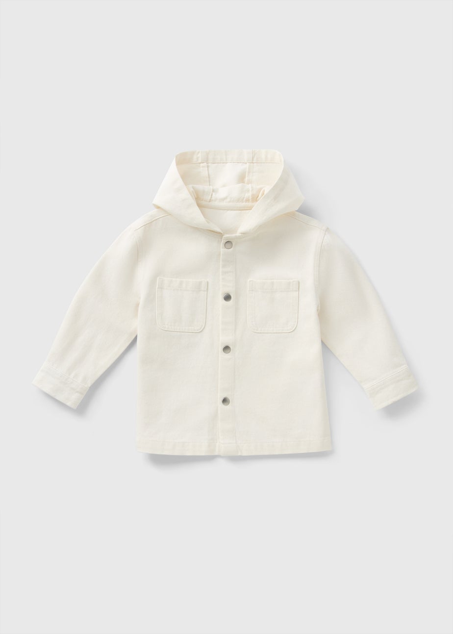 Boys Cream Hooded Denim Jacket (1-7yrs)