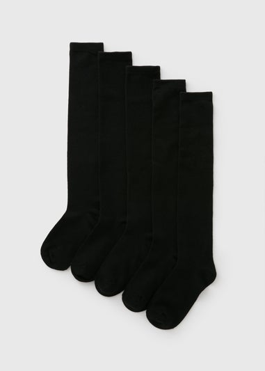 5 Pack Black Over The Knee Socks (Younger 6-Older 6.5)