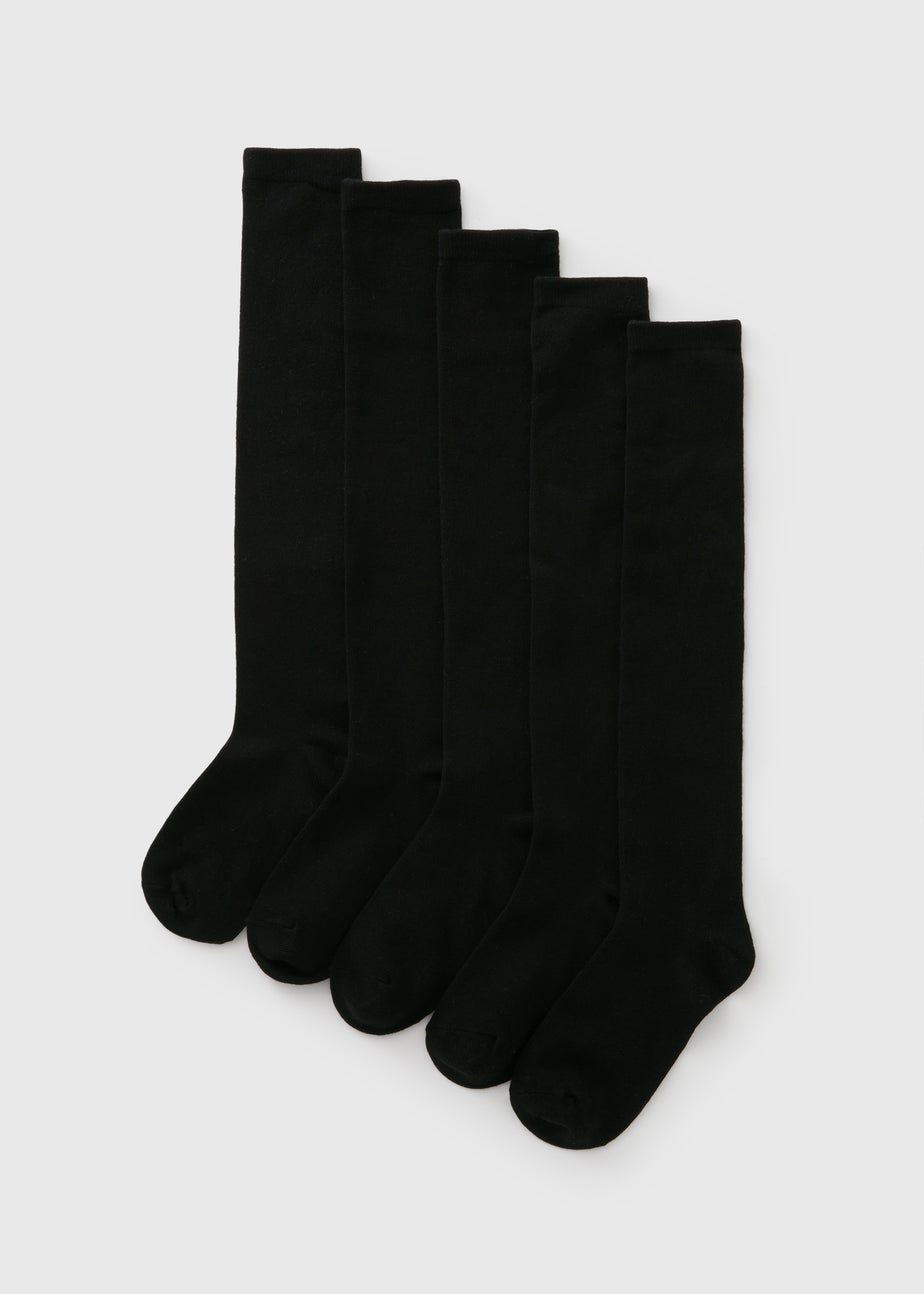 5 Pack Black Over The Knee Socks (Younger 6-Older 6.5)