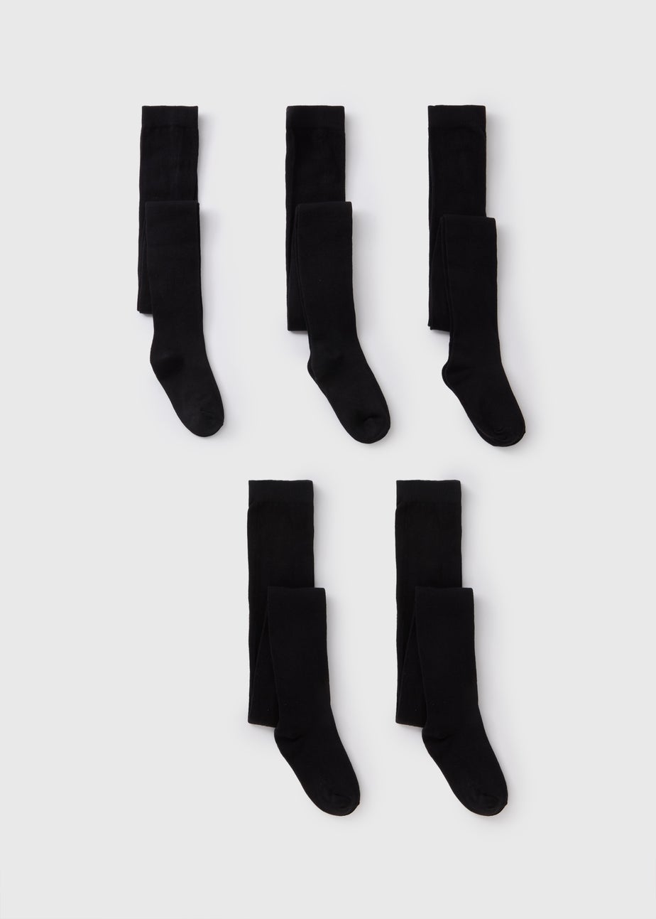 5 Pack Girls Black Soft Tights (2-13yrs)