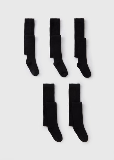5 Pack Girls Black Soft Tights (2-13yrs)